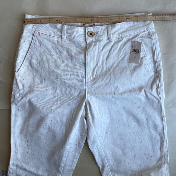 Anthropologie Chino Multi Speckled Raibow Splatter White Rolled up Pants Jeans - Picture 9 of 10